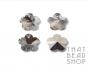Clear Silver Backed 13.5mm Crystal Flower Charm - 4 Pack